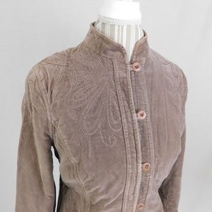 Velvet, embroidered boho military floral coat, 8